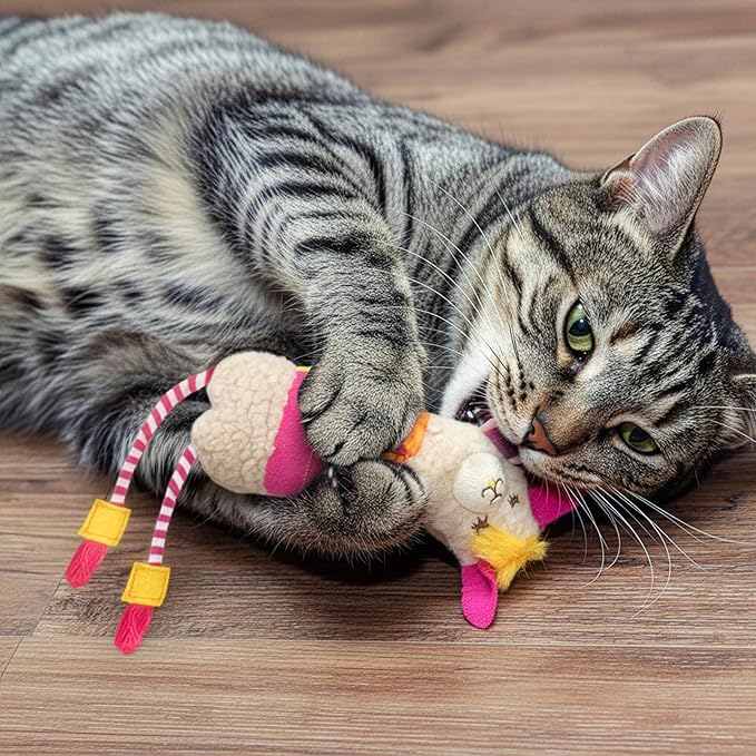 SmartyKat Leggy Llama Catnip Crinkly Plush Kicker Cat Toy, Soft Floppy Body for Wrestling & Bunny Kicks for Cats & Kittens