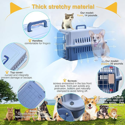 LLGJ-Pets Spree Travel Pet Carrier Dog/cat Hard-Sided Carriers for Pets up to 14 Pounds Small Animal Carrier Airline/Road Travel Approved Stout (Coffee)