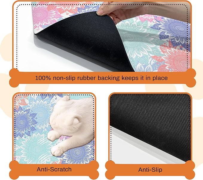 Pet Feeding Mat for Floors Waterproof Dog Mat for Food and Water Absorbent Quick Dry Non Slip mat for Cat Bowls