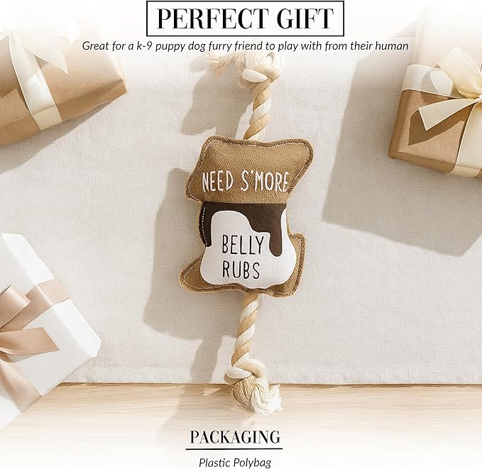 Pavilion Gift Company - S'More - Canvas Rope Dog Toy S'More Marshmallow Tug of War Puppy K9 Doggy Lover Parent Gift