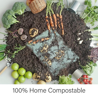 Home Compostable Dog Poop Bags, Plant-Based Dog Waste Bags, Extra Thick & Leak Proof, Unscented Flat Bags, Eco-Friendly 9 x 13 Inches, 75 Count