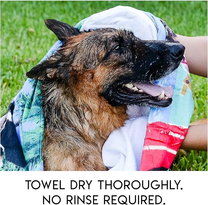 No Rinse Pet Wipes | Rinse Free Shampoo Mittens | Dogs & Cats | Bath Wipes - Bathing & Washing Pets, Hypoallergenic | No Rinse Wash Mitt | Grooming, Lather Wipe Dry - Pack of 15