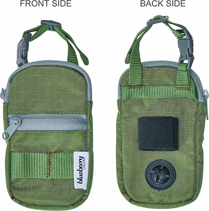 Blueberry Style Forest Green Dog Waste Bag Dispenser, Dog Poop Bag Holder Leash Attachment, Includes 1 Roll of Free Poop Bags