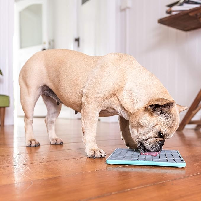 LickiMat Tuff, Heavy-Duty Playdate, Dog Slow Feeder Lick Mat, Boredom Anxiety Reducer; Perfect for Food, Treats, Yogurt, or Peanut Butter, Fun Alternative to a Slow Feed Dog Bowl, Turquoise