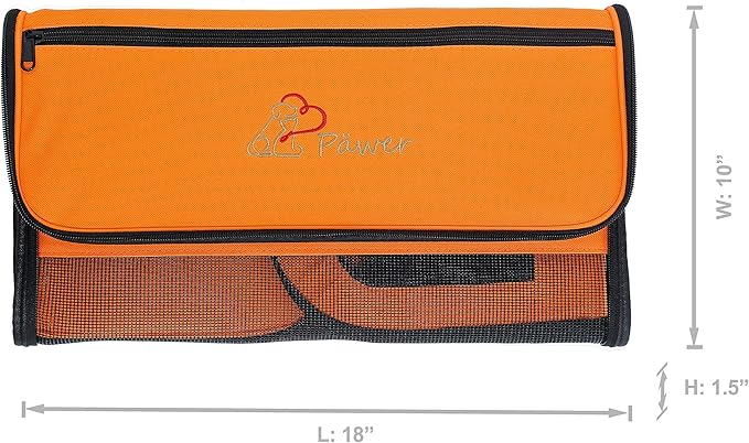 Pawer 18” x 10” x 10”Soft-Sided Foldable Airline Approved Pet Carrier for Cat, Puppy and Small Dog, Washable 600D Oxford Fabric, with Handle and Strap for Carry, Multiple Colors Available