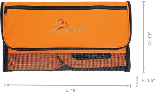 Pawer 18” x 10” x 10”Soft-Sided Foldable Airline Approved Pet Carrier for Cat, Puppy and Small Dog, Washable 600D Oxford Fabric, with Handle and Strap for Carry, Multiple Colors Available