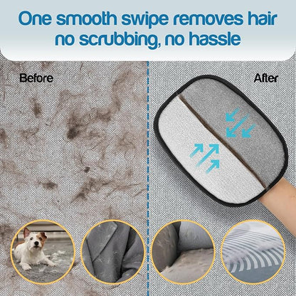 Pet Hair Removal Glove for Dogs & Cats, Upgraded 5-Finger Electrostatic Magic Brush & Reusable Pet Hair Remover for Clothing,Couch, Carpet, Car Seat, Car Bed,1PCS