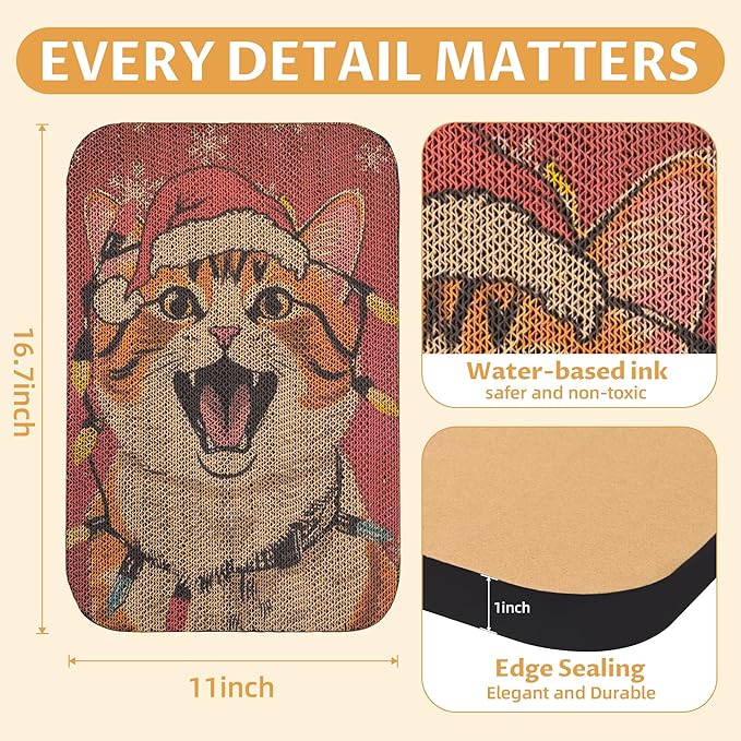2 Packs Art Cat Wall-Mountable Scratching Board 16.7x11x1 Inch Cat Wall Scratch Pad and Scratcher for Indoor Cats Furniture Protector (Storybook Cat)