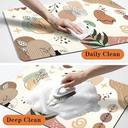 Pet Feeding Mat for Floors Waterproof Dog Mat for Food and Water Absorbent Quick Dry Non Slip mat for Cat Bowls