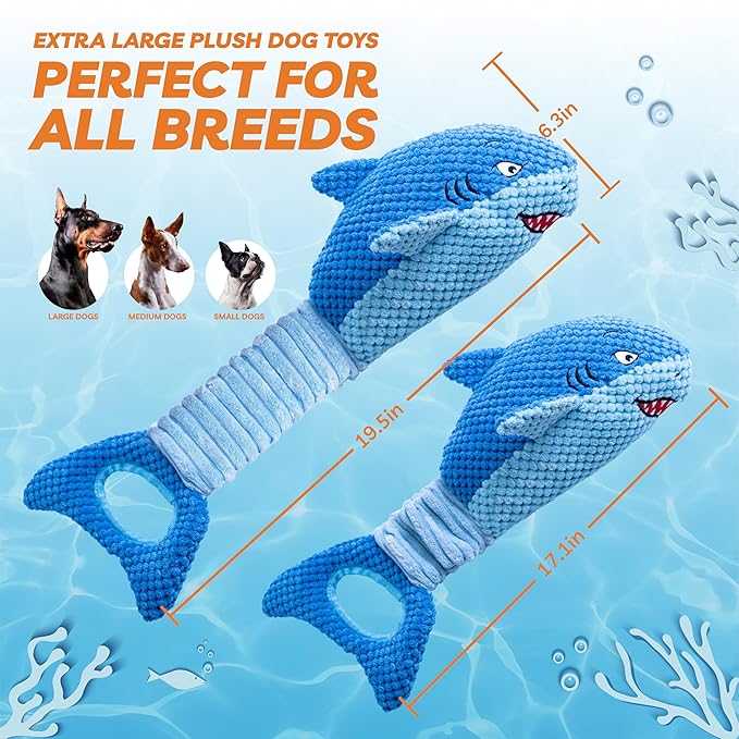LEGEND SANDY Large Squeaky Dog Toys to Keep Them Busy, Interactive Plush Dog Toy,Crinkle Tug of War Dog Chew Toy for Small, Medium, and Large Dog