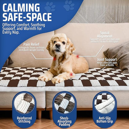 Backseat Pet Bed Mat, Anti-Slip Dog Mat for Car Backseat, Machine Washable Soft Non-Slip Travel Dog Car Mat for Large Dogs Custom Fit for Back Seat Extenders and Seat Covers (25.5 x 53 Inch)