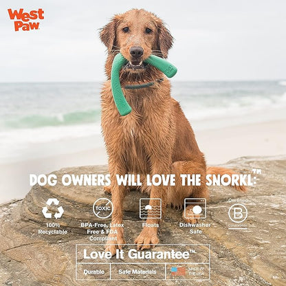 WEST PAW Seaflex Snorkl Dog Tug Chew Toy for Moderate Chewers, Made in USA, 8.25" Large, Surf