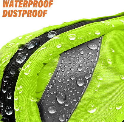 Hands Free Dog Leash with Waterproof Pouch, Adjustment Bungee Leash with Dual Soft Padded Handles for Hiking, Walking, Jogging and Running Your Dogs(neon Green)