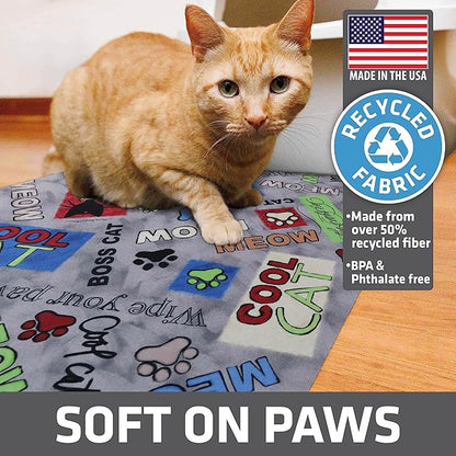 Drymate Cat Litter Box Mat, Litter Trapping Mat, Waterproof, Urine-Proof, Absorbent, Machine Washable, Soft on Paws, Contains Mess, Protects Floors, Kitten Supplies, Multicolor, 20x28