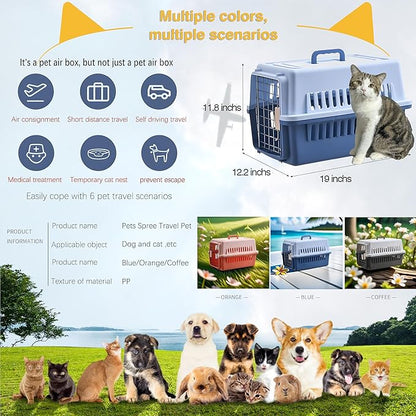 LLGJ-Pets Spree Travel Pet Carrier Dog/cat Hard-Sided Carriers for Pets up to 14 Pounds Small Animal Carrier Airline/Road Travel Approved Stout (Coffee)