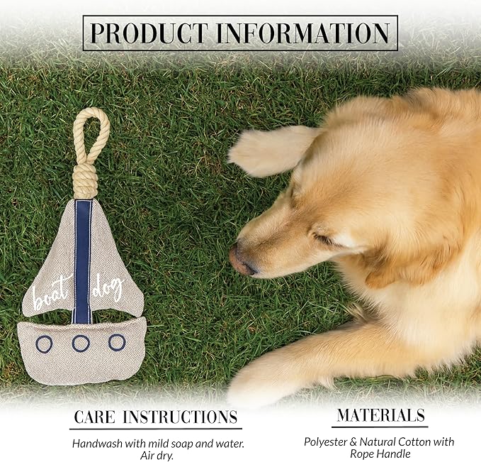 Pavilion Gift Company - Boat Dog - Dog Toy On Rope Tug of War Puppy Doggy K9 Lover Parent Boating Outdoor Gift