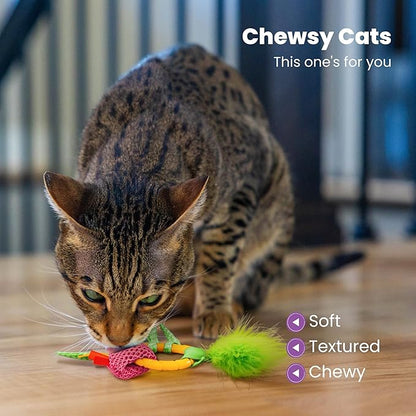 Catstages Dental Pineapple Teether – Chew Toy for Cats and Kittens – Textured Fabric and Mesh – Coated in Catnip Oil – Supports Teething Relief