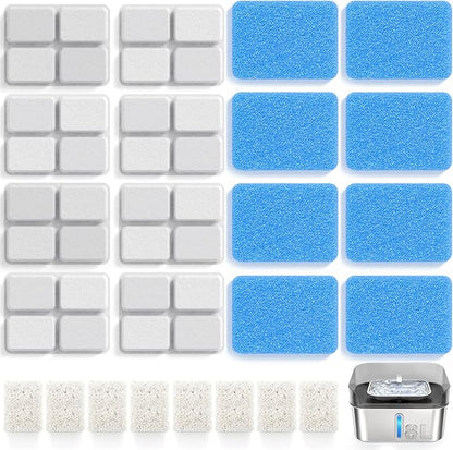 8 Pack Dog Water Fountain Filter Replacement Fit for Sharlovy W10 Pro, Pet Water Filter & Sponge Filter for Dog Water Bowl Dispenser, 4 Months Set Easy-Swap for Dogs and Cat Fountain