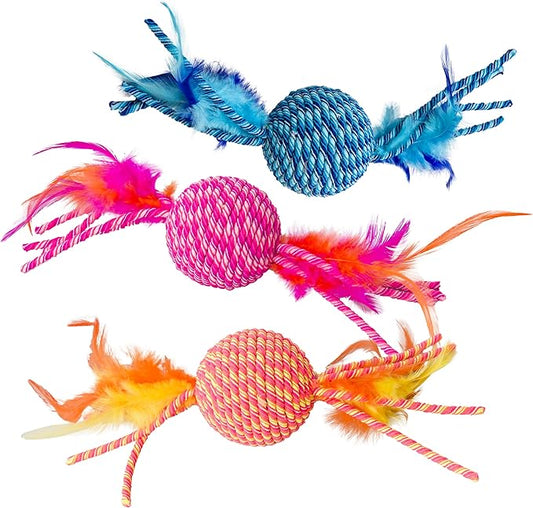 SPOT Ethical Pets 52072 Elasteeez Ball/Feathers Pet Feather Toys