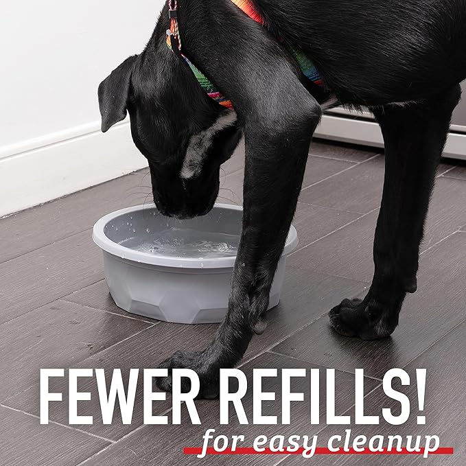 Leash Boss Extra Large Dog Bowl (14 Cups) – Heavy Duty, High-Capacity Food & Water Dish for Large Breeds, Durable Plastic, Non-Slip, Spill-Resistant Pet Bowl