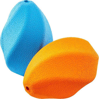 Amazon Basics Interactive Durable Natural Rubber Dog Treat Dispensing Enrichment Chew Toy for Dogs, Tough Chew Toy for Heavy Chompers, Large, Multi Color, 2-Pack