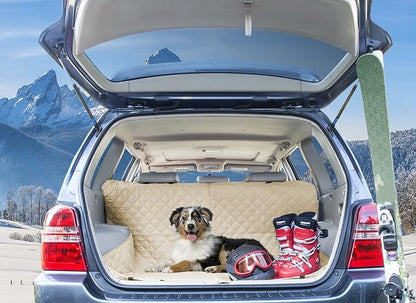 Furhaven Universal Water-Resistant Quilted Hammock-Style Backseat or Cargo Area Protector - Clay, One Size