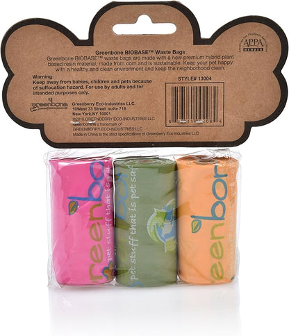 Greenbone BioBase Pet Poop Bags - 3 Rolls, 36 Bags - 13 Inch x 9 Inch