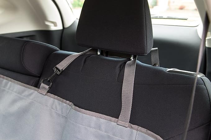 IRIS USA Large Dog Car Seat Hammock Cover, Water-Resistant and Easy Install Fits Standard Size Car Backseat Cover and Protects Against Dirt and Animal Hair for Pet Dog Cat, Gray