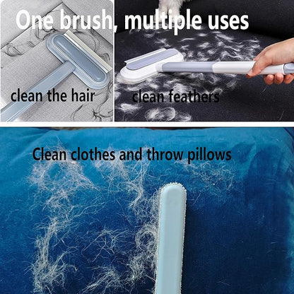 2 Pcs Pet Hair Removel Tool,4 in 1 Multifunctional Pet Dog Cat Hair Removal Broom, Reusable Washable Cleaning Brush for Furniture, Couch, Carpet, Clothes, Window