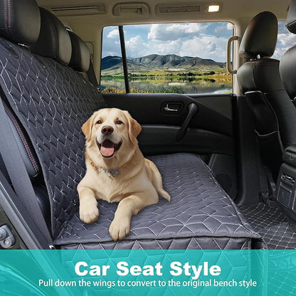 Meginc Back Seat Dog Car Seat Cover, Waterproof Car Seat Protector for Cars SUVs Trucks, Heavy Duty Non-Slip Split Bench, Dog & Kid Proof, Easy Clean, (54" W)