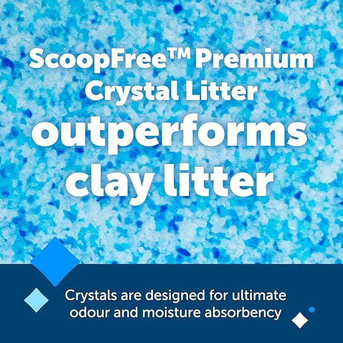 PetSafe ScoopFree Premium Crystal Cat Litter - Outperforms Clay Litter - Refill Packs - Reusable Tray Compatible - Fresh Scent - 4.3 lb Bags - 2 Pack