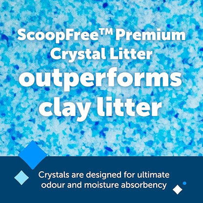PetSafe ScoopFree Premium Crystal Cat Litter - Outperforms Clay Litter - Refill Packs - Reusable Tray Compatible - Fresh Scent - 4.3 lb Bags - 2 Pack