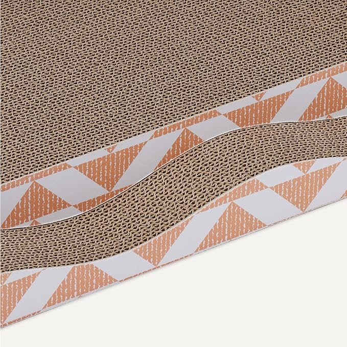 Amazon Basics Cat Scratching Post, Cat Scratch Pad for Indoor Cats with Catnip, Single Layer with Curve, 16.5 x 8.1 x 1.6 in, 2-Pack