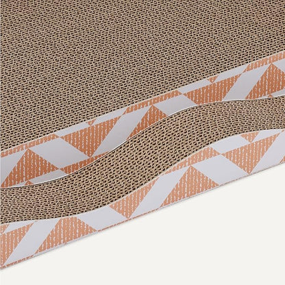 Amazon Basics Cat Scratching Post, Cat Scratch Pad for Indoor Cats with Catnip, Single Layer with Curve, 16.5 x 8.1 x 1.6 in, 2-Pack