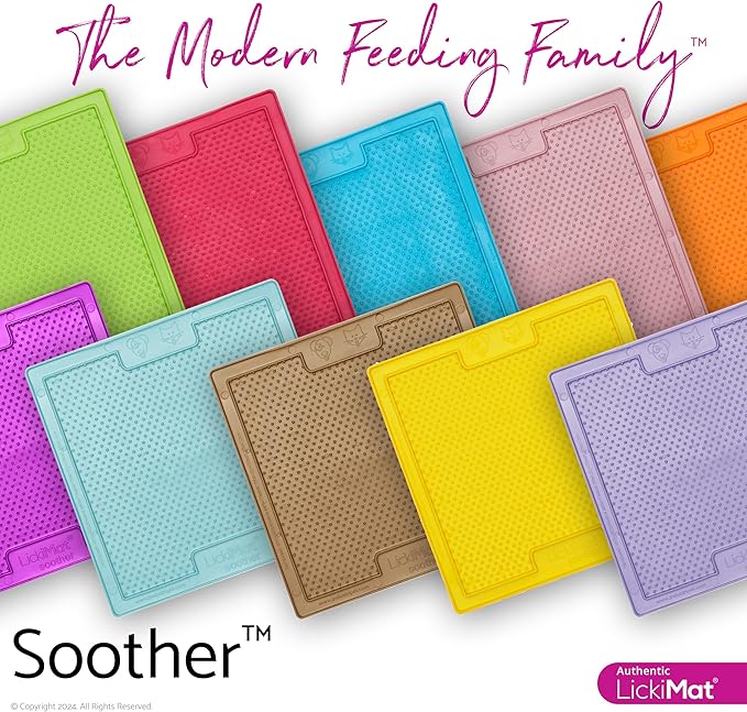 LickiMat Classic Soother Slow Feeder for Dogs Lick Mat Boredom Anxiety Reducer Perfect for Food Treats Yogurt Liquid Food Peanut Butter Fun Alternative to a Slow Feed Dog Bowl, Turquoise