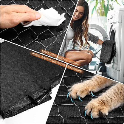 XHRING Dog Seat Cover Back Seat Truck for Ford F150 F250 F350 Super Duty/GMC Sierra/Chevy Silverado/Ram 1500 2500 3500, Waterproof & Scratchproof Back Seat Pet Cover for Pickup Truck Black Orange
