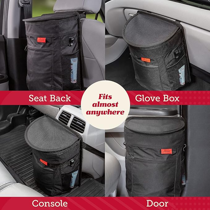Lusso Dog Car Seat Cover and Car Trash Can- Waterproof Seat Cover and Leak Proof Trash Can - Organize and Clean Your Car