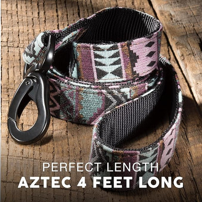 Embark Adventure Dog Leash – Colorful, Strong & Sturdy, 5 Ft, Suitable for Small, Medium & Large Breeds, Aztec