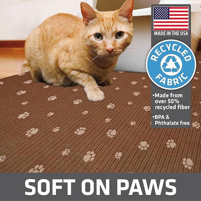 Drymate Cat Litter Box Mat, Litter Trapping Mat, Waterproof, Urine-Proof, Absorbent, Machine Washable, Soft on Paws, Contains Mess, Protects Floors, Kitten Supplies, Brown, 28x36 XL