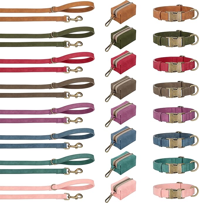 Didog Soft PU Leather Dog Collar, Stylish Quick Released Dog Collars for Small Dogs, Easy Clean Adjustable Pet Collar for Daily Walking, Purple, S Fit 10-15" Neck