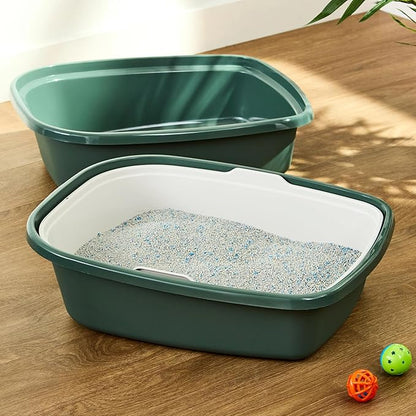 Sifting Cat Litter Box 3-Piece Set, No-Scoop Self-Cleaning Litter Pan with Stackable Trays, Easy Sift System for Quick Waste Removal, Works with Clumping Litter or Pine Pellets
