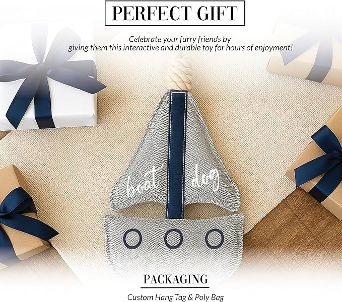 Pavilion Gift Company - Boat Dog - Dog Toy On Rope Tug of War Puppy Doggy K9 Lover Parent Boating Outdoor Gift