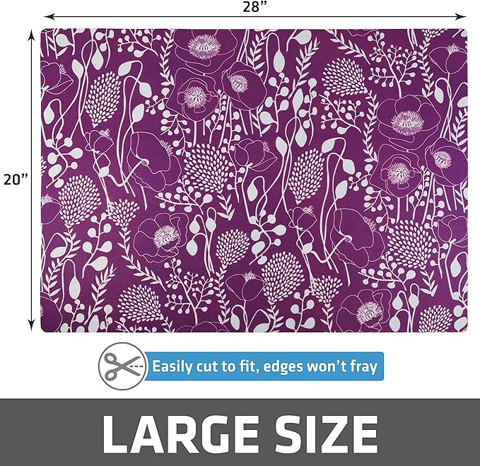 Drymate Cat Litter Box Mat, Litter Trapping Mat, Waterproof, Urine-Proof, Absorbent, Machine Washable, Soft on Paws, Contains Mess, Protects Floors, Kitten Supplies, Purple, 20x28