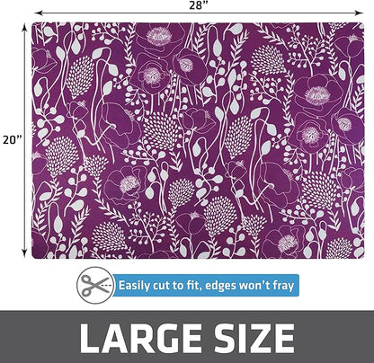 Drymate Cat Litter Box Mat, Litter Trapping Mat, Waterproof, Urine-Proof, Absorbent, Machine Washable, Soft on Paws, Contains Mess, Protects Floors, Kitten Supplies, Purple, 20x28