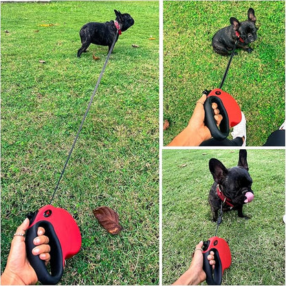 Tuff Pupper Heavy Duty Retractable Dog Leash | 16 ft Dog Leash with Reflective Stitching for Nighttime Safety | One Button Lock and Release | Comfortable Hand Grip | for Dogs Up to 120 lbs