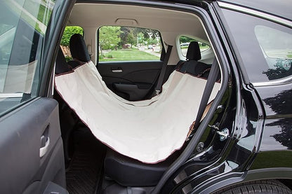 IRIS USA, Inc. Large Dog Car Seat Hammock Cover, Water-Resistant and Easy Install Fits Standard Size Car Backseat Cover and Protects Against Dirt and Animal Hair for Pet Dog Cat, Beige