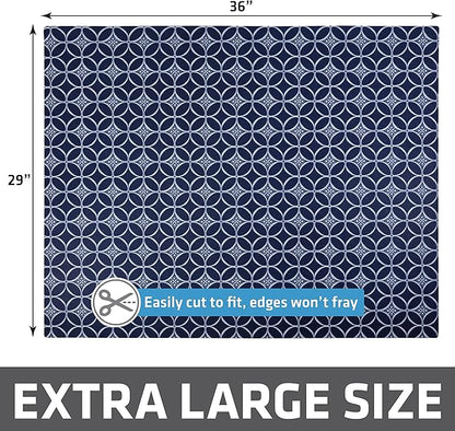 Drymate Cat Litter Box Mat, Litter Trapping Mat, Waterproof, Urine-Proof, Absorbent, Machine Washable, Soft on Paws, Contains Mess, Protects Floors, Kitten Supplies, Indigo, 29x36 XL