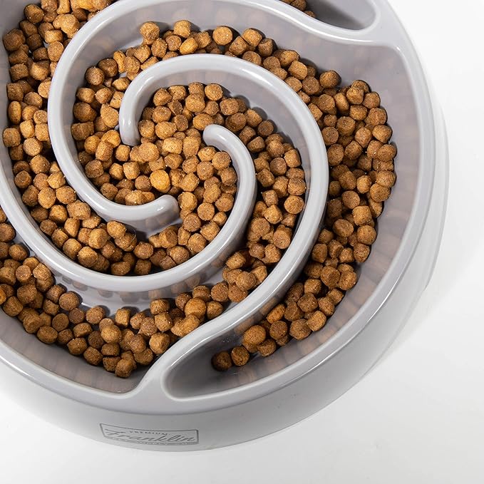 Franklin Pet Supply Co. Slow Feed Tornado Bowl - Dog + Puppy Bowl for Small, Medium + Large Breeds - Food + Water