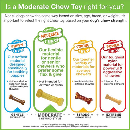 Nylabone Original Bone Flexi Chew Toy for Dogs, Flexible Dog Toys for Moderate & Gentle Chewers, Chicken Flavor, Medium - Up to 35 lbs, 2 Pack