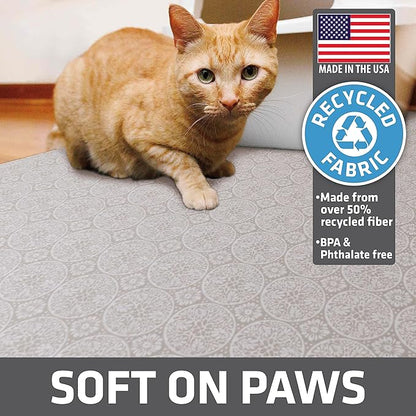 Drymate Cat Litter Box Mat, Litter Trapping Mat, Waterproof, Urine-Proof, Absorbent, Machine Washable, Soft on Paws, Contains Mess, Protects Floors, Kitten Supplies, Beige, 29x36 XL